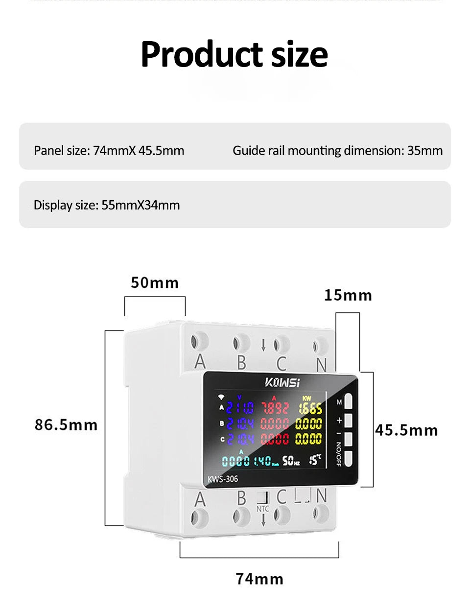Умный энергосчётчик TUYA с Wi-Fi, Серия 306
