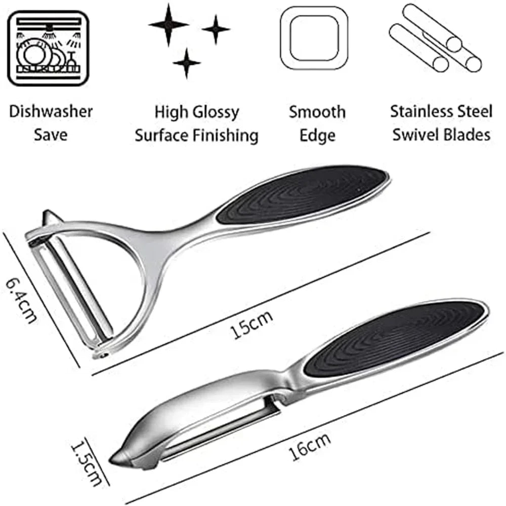 Premium Stainless Steel Fruit & Vegetable Peeler Set